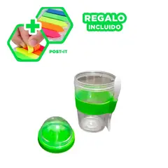 GENERICO - Pack12 Copa Plastica de Desayuno Verd Y+Banderitas Adhesivas