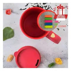 GENERICO - Pack6 Taza Batidora de 400ml Rojo Y+Banderitas Adhesivas