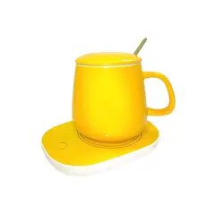 GENERICO - Calentador de Taza Ceramica con Apagado Automatico Amarillo