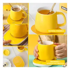 GENERICO - Pack4 Calentador Taza de Ceramica Amarillo Y+Regalo Agendita