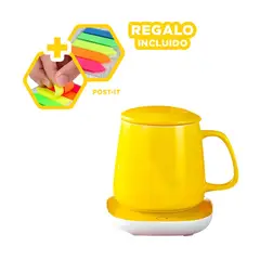 GENERICO - Pack6 Calentador Taza en Amarillo Y+Banderitas Adhesivas