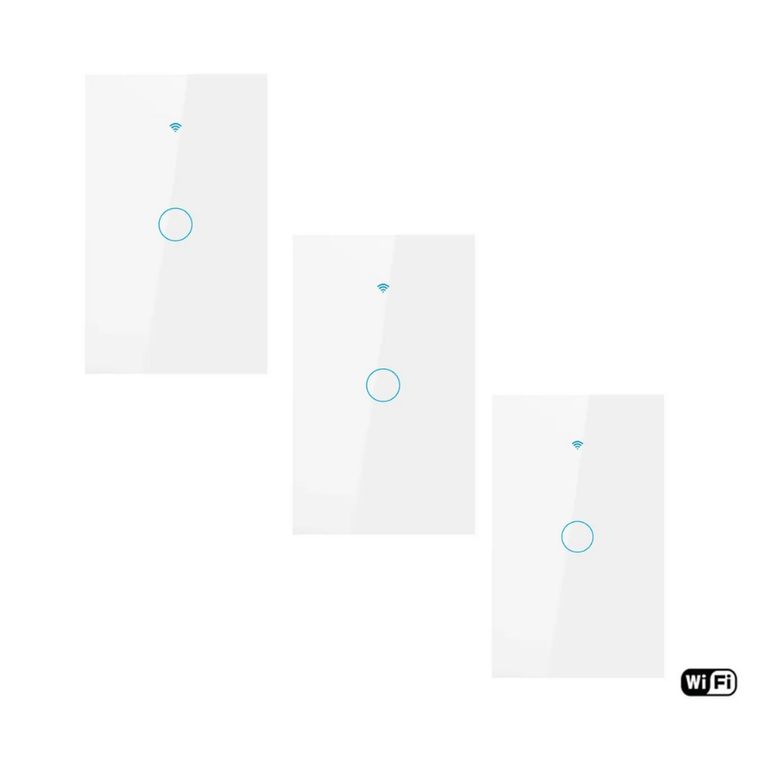 PACK X3 INTERRUPTOR SMART WIFI ALEXA GOOGLE 1 BOTÓN BLANCO
