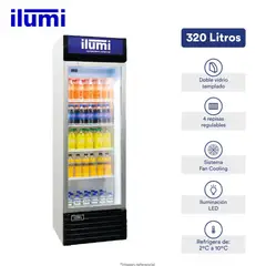 ILUMI - Exhibidor Vertical Con Sistema Fan Cooling 320Lt BC-3200FC - Blanco