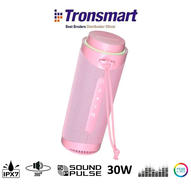 T7 parlante portatil Bluetooth 30w IPX7 Color Rosa