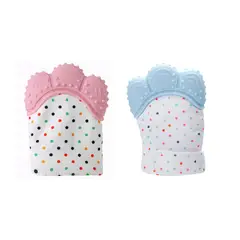 VATYERTY - Paquete de 2 Guantes Mordedor Para Bebés Estampado Lunares