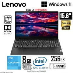 LENOVO - Laptop V15 G2 IJL Intel Celeron N4500 8GB RAM 256GB SSD 15.6" FHD - 82QY00SALM