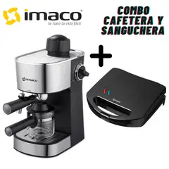 IMACO - Combo Cafetera Espresso IECM3503+Sanguchera IST101N Negro