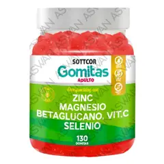 GENERICO - GOMITAS DE ZINC MAGNESIO BETAGLUCANO VITC Y SELENIO 130 UNIDADES SOTTCOR 100GR