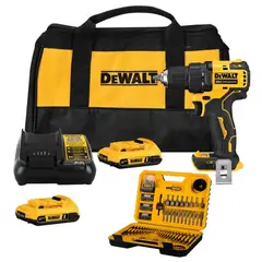 DEWALT - Taladro Atornillador 1/2" 20V XR 2 Bat + Set de Atornilladores 100 Pz DCD708D2-K10