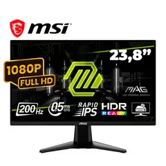 MSI - MONITOR MAG 244F PLANO 23.8” FHD RAPID IPS 200Hz