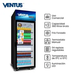 VENTUS - Visicooler Vertical 1 Puerta 380Lt LG-380TCG - Negro