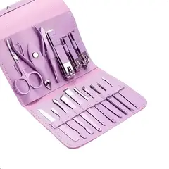 GENERICO - Set 16 Piezas Manicura y Pedicura de Acero Inoxidable