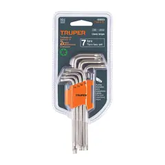 TRUPER - Juego de 7 llaves torx largas con organizador - 15553