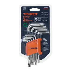 TRUPER - Llaves Torx Cortas 9pzas Con Organizador 15554