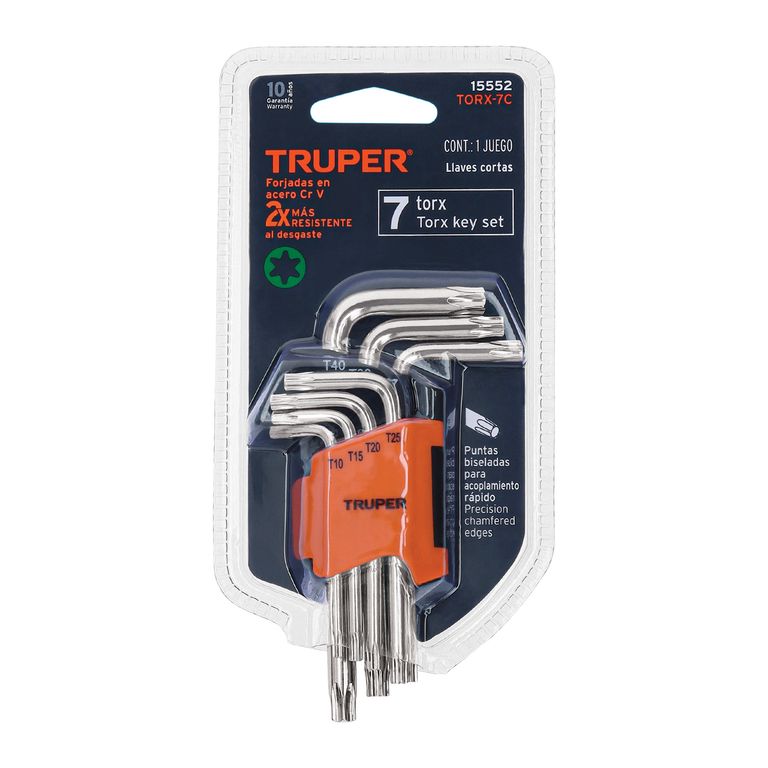 Llaves Torx 7pzas Cortas Con Organizador 15552