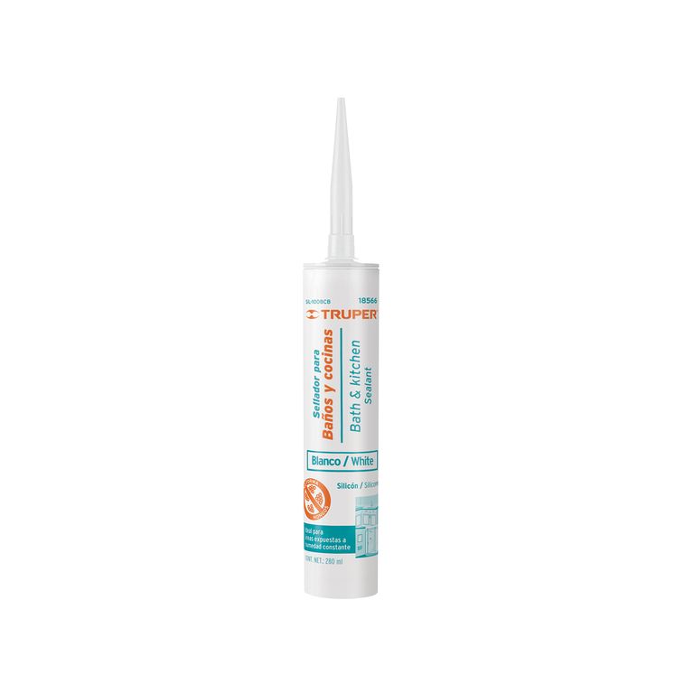 Silicona blanca para baños y cocinas 250 ml - 18566