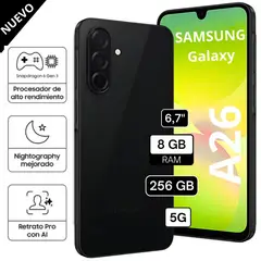 SAMSUNG - Celular Libre Galaxy A26 5G 6.7 Pulg 256GB 8GB RAM Black