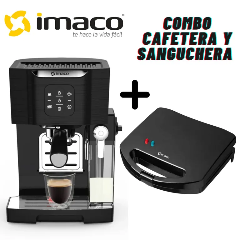 Combo Cafetera expresso IECM1550 +Sanguchera IST101N Negro