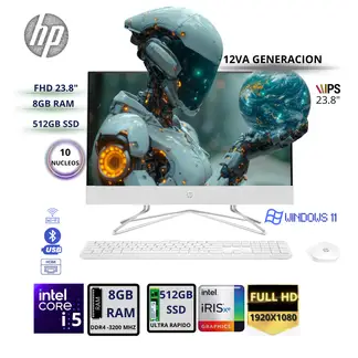 HP - All in one 23.8" Windows 11 Home Intel Core i5 8GB 512GB 24-CB1009LA