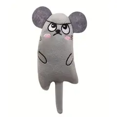 GENERICO - Juguete con Catnip para Gato Ratón Largo de Peluche Gris