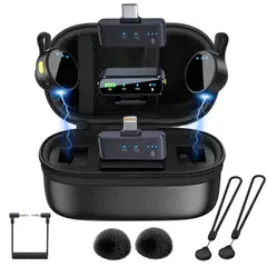 GENERICO - Micrófono Inalámbrico Profesional M97 PRO con 3 Receptores Negro