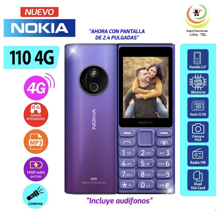 CELULAR 110 4G COLOR MORADO