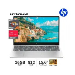 HP - LAPTOP 15-FC0012LA AMD RYZEN 7 7730U 16GB RAM 512GB SSD 15.6 FHD RADEON GRAPHICS