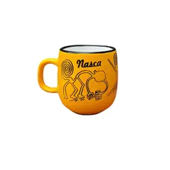 ACHALLAY ARTESANIA DE BARRO - Taza Líneas de Nasca Amarillo 450 ml