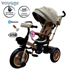 VOYAGE - Triciclo Asiento Giratorio GOLDEN con Tela UV Beige