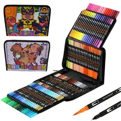 GENERICO - Plumones dual brush 120 PCS doble punta capibara