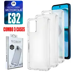 ASIA IMPORT - Combo Case Space Transparente Para Motorola E32