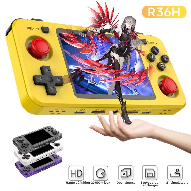 R36h Consola retro 128gb 2025 Original Amarillo