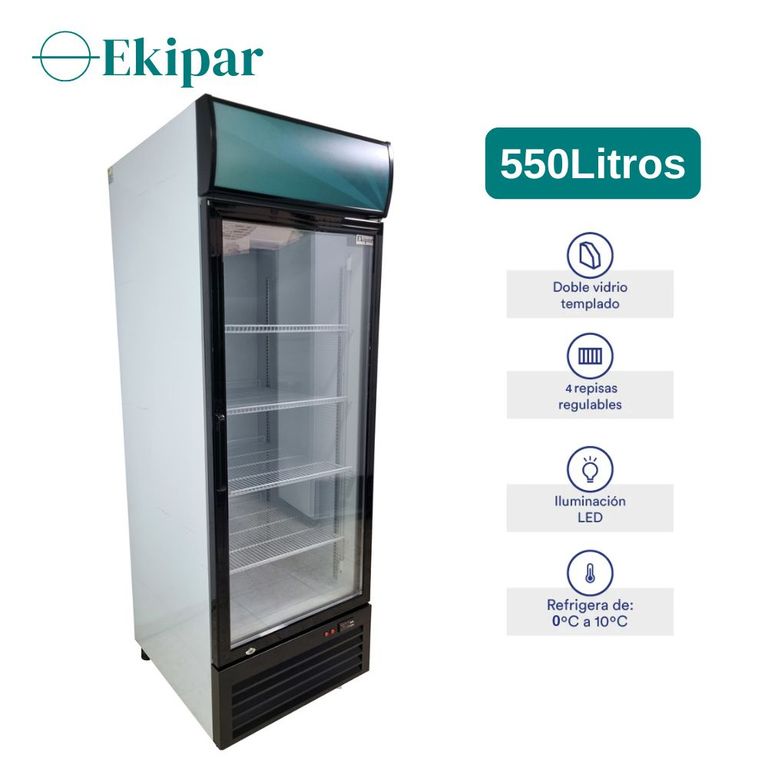Exhibidor Ekipar Vertical 1 Puerta 550Lt EVC-550 - Blanco