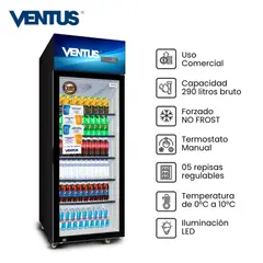 VENTUS - Exhibidor Vertical 1 Puerta 380Lt LG-380TCG - Negro