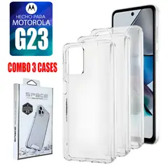 ASIA IMPORT - Combo Case Space Transparente Para Motorola G23