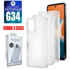 ASIA IMPORT - Combo Case Space Transparente Para Motorola G34