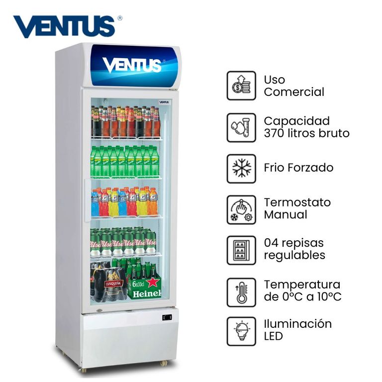 Exhibidor Vertical 370Lt VC-370W - Blanco