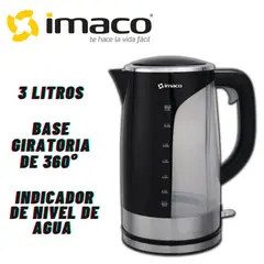 IMACO - Hervidor KE3000 3 Litros Indicador de nivel de Agua