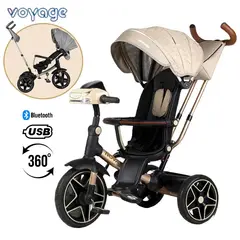 VOYAGE - Triciclo NOVA Giratorio 360° USB Bluetooth Tela UV Beige