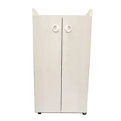 START FG - Zapatera rodante blanca de melamina con puertas Viene ARMADO