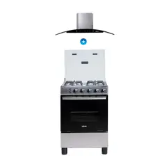 AGHASO - Combo: Cocina 4 Hornillas - Essencial GLP + Campana Chimenea touch 60 cm