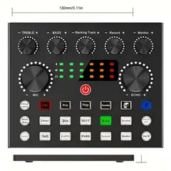 SEISA - Consola de Audio XY-V8S Bluetooth Ideal para Podcast Streaming y Grabaciones