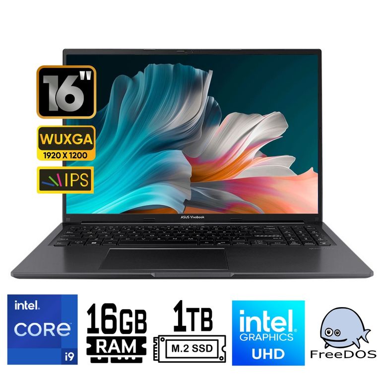 Laptop VivoBook 16 X1605VA-MB2560 Intel Core 9 270H Ram 16Gb SSD 1Tb 16"WUXGA FreeDos