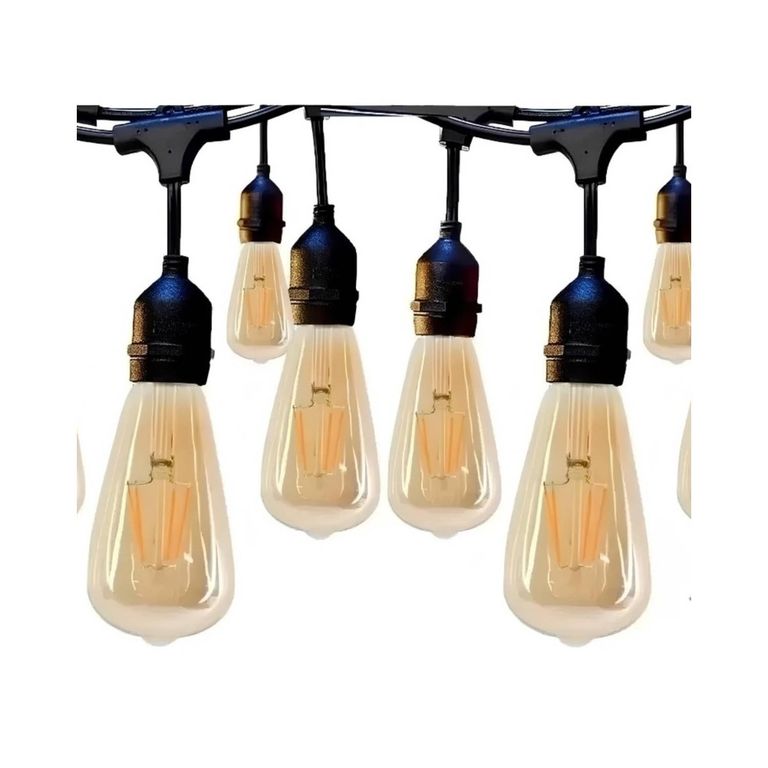 Guirnalda Terraza Patio Ampolletas Incluidas Soquetes 10 Mtr