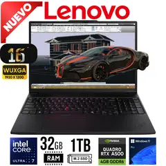 LENOVO - LAPTOP THINKPAD P16s Gen 3 16" WUXGA Ultra 7 155H, RAM 32GB ,SSD 1TB RTX500 4GB W11 PRO