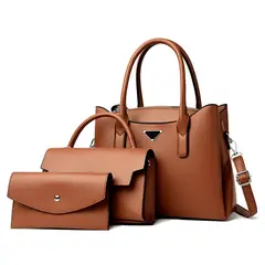 BLWOENS - Cartera de mujer -3 piezas - Café