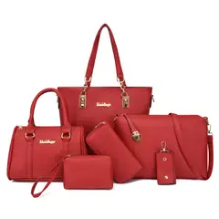BLWOENS - Cartera de mujer -6 piezas - Rojo