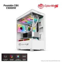 CYBERTEL - Case Gamer Poseidón CBX C5000W RGB 3FAN 12CM White