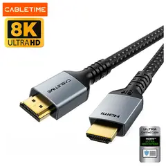GENERICO - Cable HDMI 2.1 8K a 60Hz Certificado 2metros cabletime