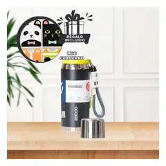 GENERICO - Pack6 Botella Fitness Termica 500ml Negro Y+Regalo Agendita